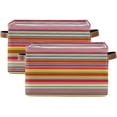 thumbnail image 2 of 1 Pack Fabric Storage Basket Mexican Serape Stripes Closet Storage Bins with Handles Foldable Baskets for Shelves Toy Organizer Home Office Decor Gifts, 2 of 7