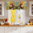 thumbnail image 2 of Kitchen Cafe Valance Curtain for Small Windows,Cute Dwarf with Red Mushroom on Grass Rod Pocket Short Valances,42x12in, 2 of 9