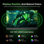 15.6 Inch 1080P IPS HDR Portable Monitor Laptop Screen Extender W/ HDMI USB-C