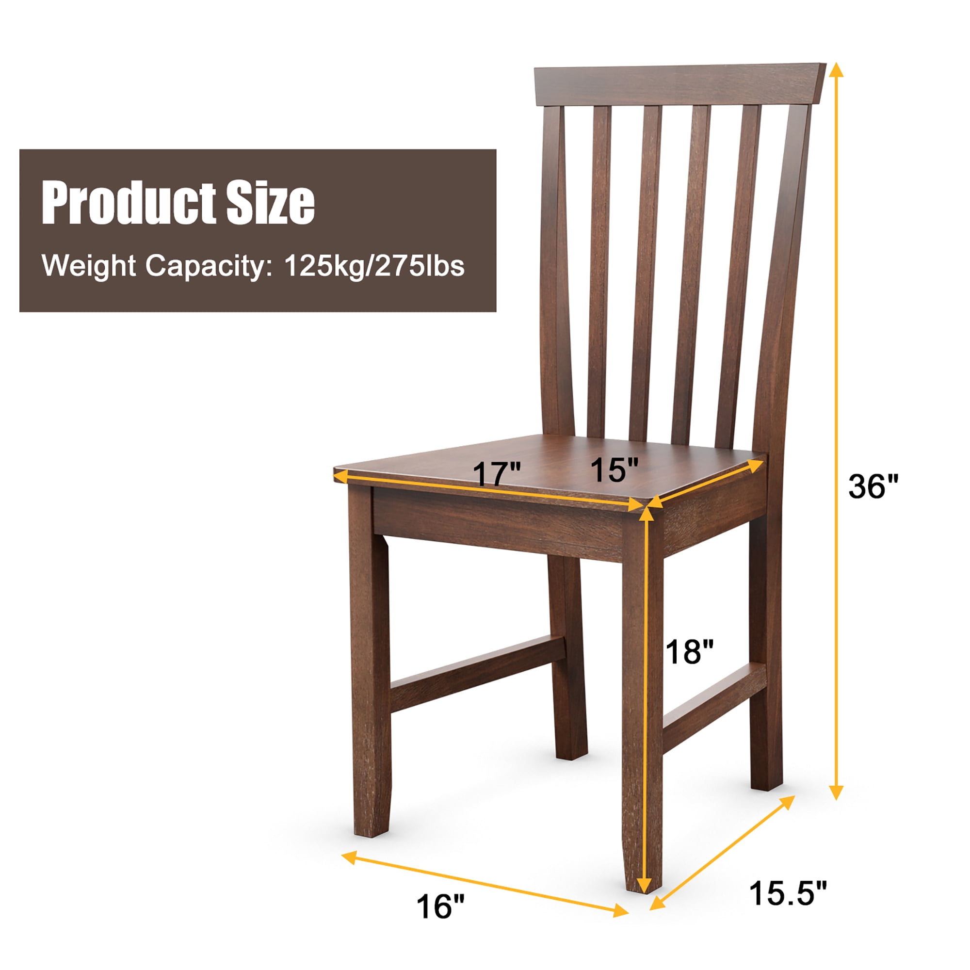 wooden dining chair dimensions