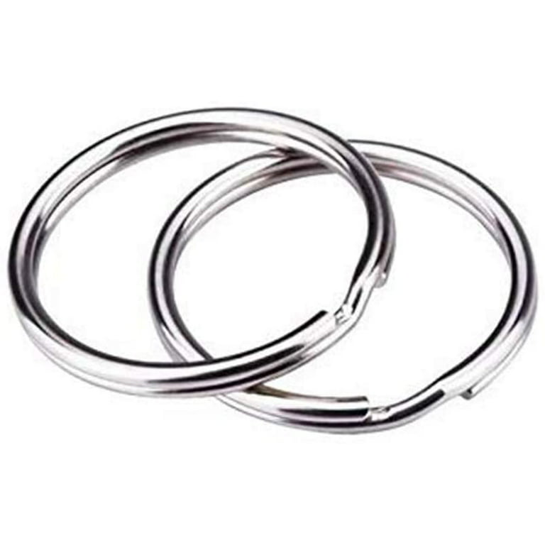 HeeYaa Flat Key Rings 10 Pieces 1 inches Flat Key Rings Metal Keychain  Rings Split Keyrings Flat O Ring for Home Car Office Keys Attachment(Silver)