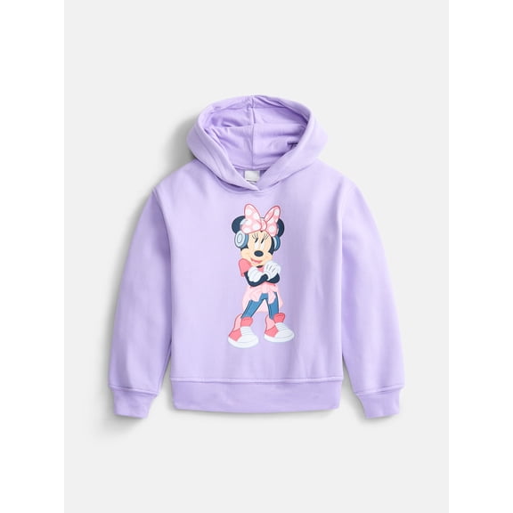 Disney Minnie Music Girls Graphic Pullover Hoodie with Long Sleeves, Sizes XS-XL