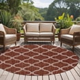 thumbnail image 5 of Brown Moroccan 6ft Round Rugs, Morocco Abstract Quatrefoil Geometric Washable Non-Slip Area Rugs for Living Room Bedroom Kitchen, Soft Low Pile Dining Room Kicthen Circle Carpet, Indoor Floor Rug, 5 of 9