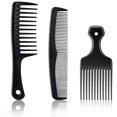 thumbnail image 1 of 3 Pieces Wide-Tooth Comb Detangling Shower Comb Set, Wide-Tooth Comb, Pick Comb, All Purpose Comb, Anti-Static Comb Afro Hair Carbon Fiber Pick B, 1 of 5