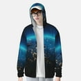 thumbnail image 2 of Lsque Planet Earth Pattern UPF 50+ Lightweight Sun Protection Men's Women's Long Sleeve Shirt, Hoodie Performance -Large, 2 of 7