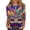 003_Dark Blue, variant on Mardi Gras Outfits for Women 3/4 Sleeve Carnival Top, Cozy Round Neck Tee Shirt for Parade Party