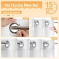 thumbnail image 3 of White Fabric Shower Curtain Set, Cotton Blend, Waffle Weave, with Snap in Replacement Liner，71 x 74 inches, 3 of 4