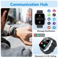 thumbnail image 7 of Smart Watch for Men Women, 1.85" Smartwatch with Bluetooth Call, Fitness Tracker, 100+ Sports Modes, IP68 Waterproof Smart Watch Compatible with Android iOS, Black, 7 of 7