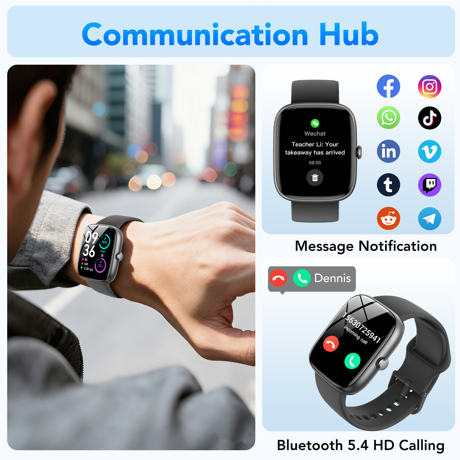 Tikland Smart Watch for Men Women, 1.85 Inch Display photo 7
