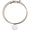 Personalized Planet Expandable Double-Bangle Bracelet with Sterling Silver Monogram Charm