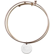 Personalized Planet Expandable Double-Bangle Bracelet with Sterling Silver Monogram Charm