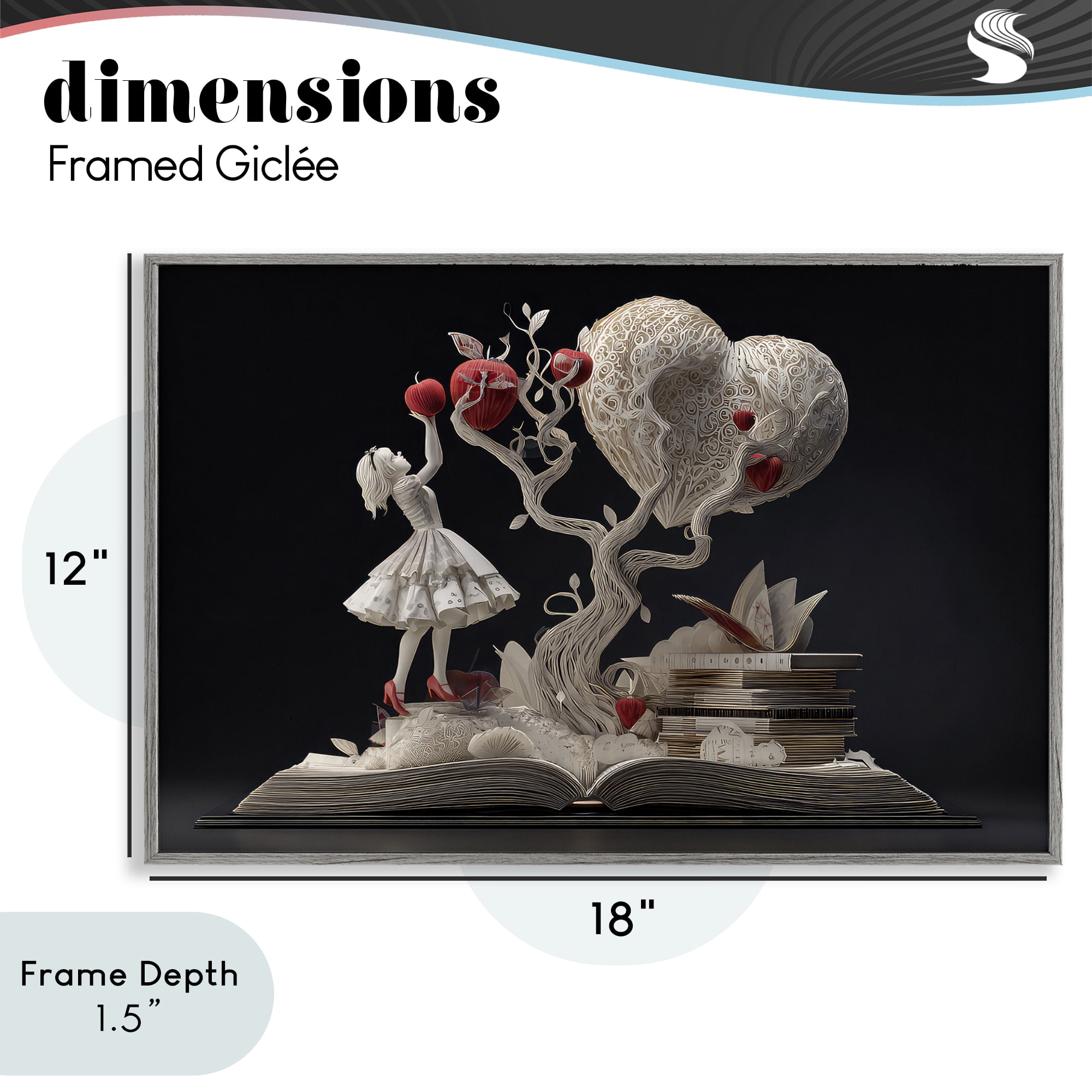 Stupell Industries Paper Sculpture Style Fairytale Gray Framed Giclee Art, design by The Wands Want