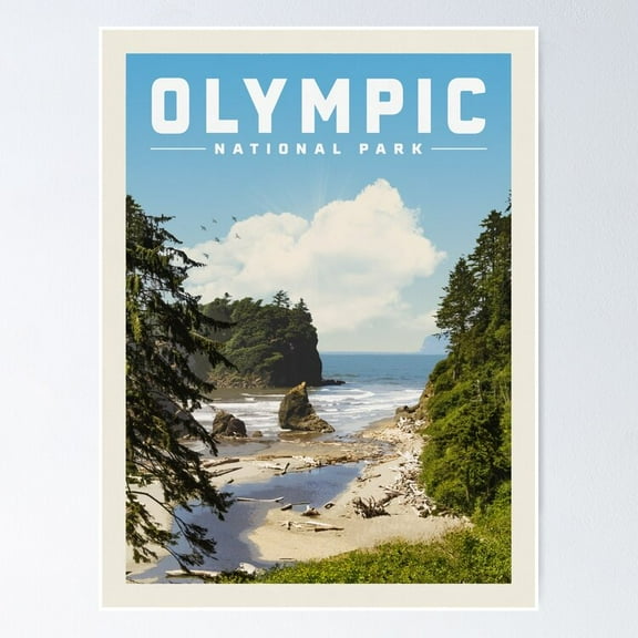 Olympic National Park Vintage Travel UNFRAMED Poster UNFRAMED Poster, 8x12