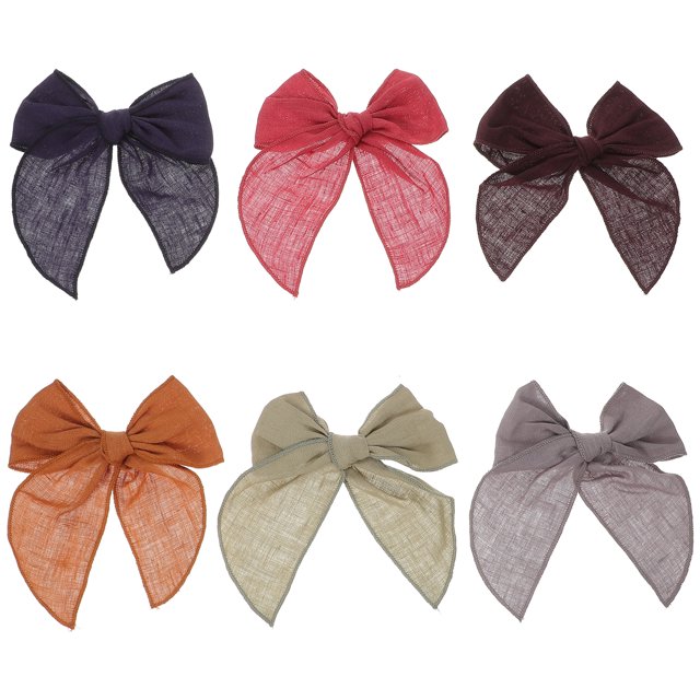 6 Pcs Pinces à Cheveux Nœud Femmes Longue Queue Pinces à Cheveux Accessoires pour Adolescentes