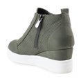 thumbnail image 5 of Journee Womens Clara Round Toe Inside Zip Wedge Sneakers, Widths Available, 5 of 10