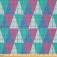 thumbnail image 2 of Ambesonne Abstract Fabric by the Yard Microfiber, Triangle Polka Dot Stripes, 5 Yards, Fuchsia Seafoam, 2 of 2