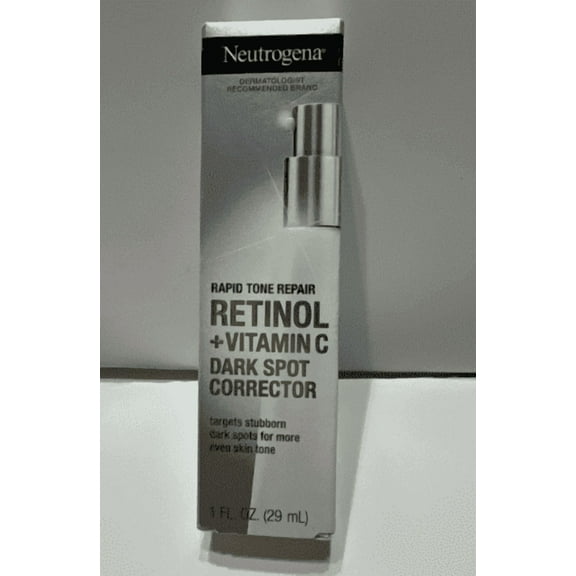 Neutrogena Rapid Tone Repair Retinol   Vitamin C Dark Spot Corrector Face Serum, Daily Anti-Wrinkle Retinol Dark Spot Corrector to & Even Tone, Mineral-Oil & Dye-Free, 1 oz