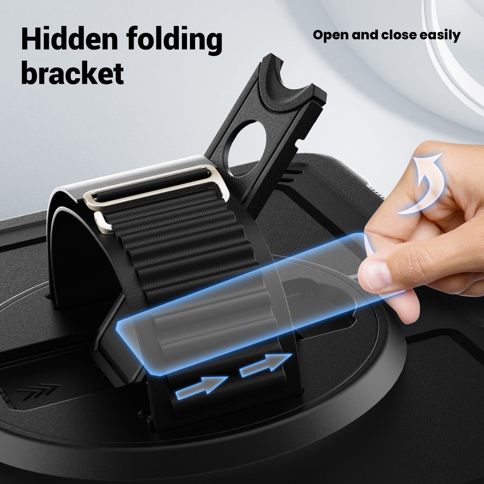 ELEHOLD Case for Apple iPad Pro 11 2022/2021/2020/2018/air4 10.9/air5,Soft TPU Rugged Durable Case with 360° Rotating Hand Strap & Foldable Hidden Stand & Pencil Holder,Black
