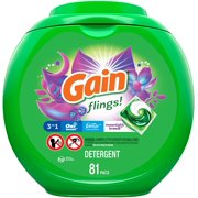 Gain flings! Laundry Detergent Soap Pacs, High Efficiency (HE), Moonlight Breeze Scent, 81 Count - Packaging May Vary