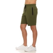 PURE CHAMP Mens 3 Pk French Terry Cotton Casual Gym Shorts for Men Athletic Workout Training Sweat Shorts with Zipper Pocket