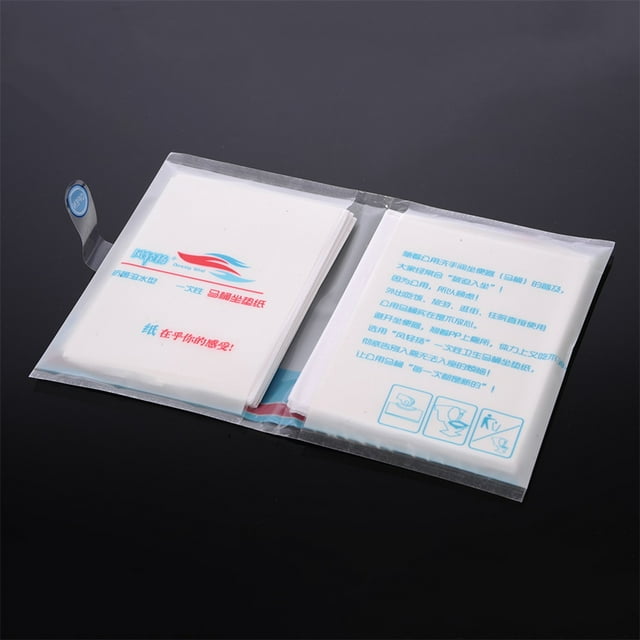 100 piezas de cojines higiénicos portátiles para inodoro, funda desechable para asiento de inodoro, tapete de papel