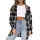 thumbnail image 2 of Camisa a cuadros de gran tamaño para mujer, camisa a cuadros de gran tamaño para mujer, blusa a cuadros con botones, camisa a cuadros de manga larga con acabado de lujo, 2 of 6