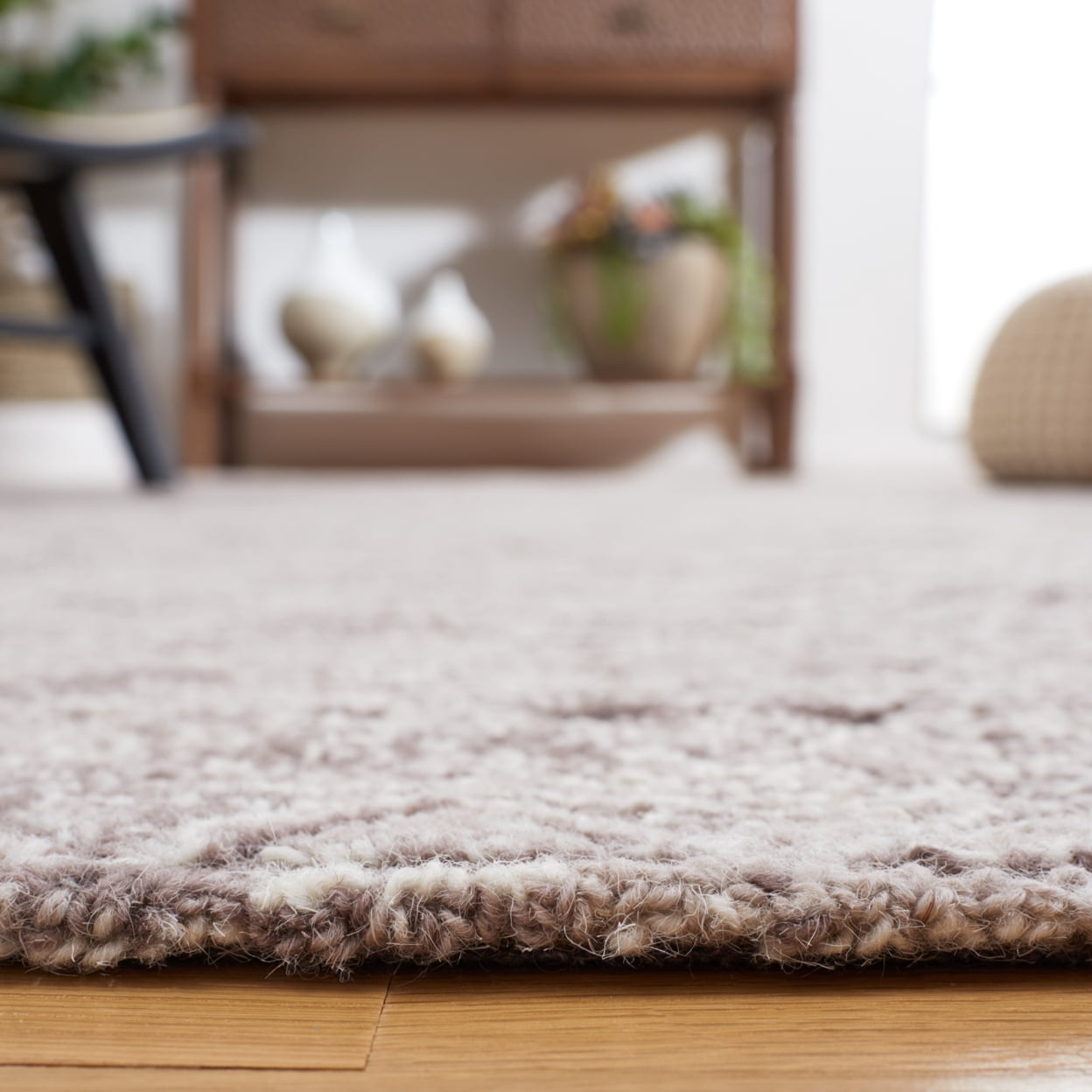 SAFAVIEH Textural Adrasteia Geometric Area Rug, Brown, 6' x 6' Square