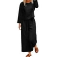 thumbnail image 1 of JHLZHS Robe Florale Femme Costume en Coton Lin Mode Confortable Manches Courtes et Pantalon Long Couleur Unie Robe Blanche Femme Robe Jaune Femme, 1 of 6