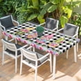thumbnail image 2 of Spring Gnomes Table Cloths for 5 Foot Rectangle Tables, Botanical Rose Leaves Black Buffalo Plaid Patio Waterproof Elastic Fitted Tablecloths, Washable Rectangular Table Cover for Camping, 2 of 8