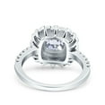 thumbnail image 6 of Art Deco Solitaire Accent Cushion Wedding Engagement Ring CZ 925 Sterling Silver, 6 of 7
