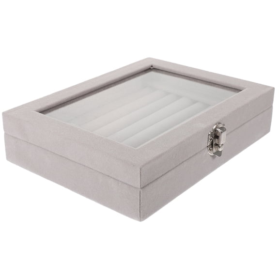GETAJGHSD Grey Jewelry Box with Stackable Necklace and Earring Storage Organizer for Space-Saving and Easy Access