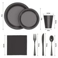 thumbnail image 4 of Exquisite 350 Piece Black Plastic Disposable Party Plates & Tableware Combo Set, 4 of 7