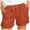 Orange, variant on Pants for Women Trendy High Waisted Summer Solid Color Straight Elastic Waist Pocket Lace Up Rolled Up Shorts Trousers