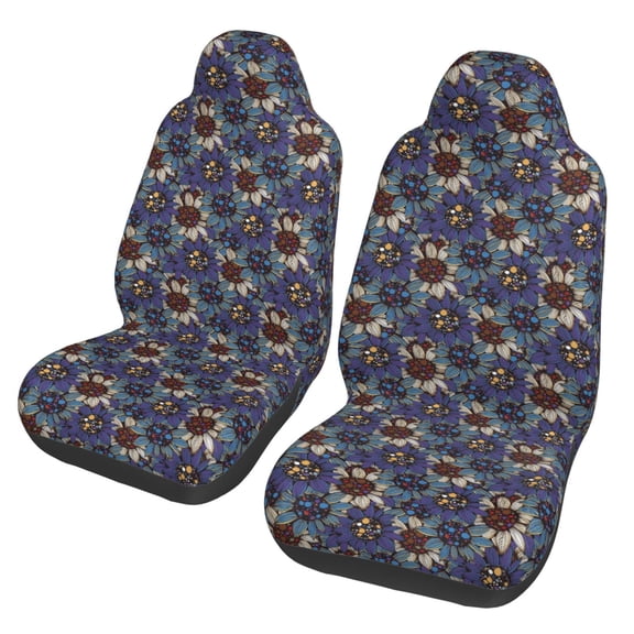 Honeii Boho Style Sunflowers Design Print Car Seat Covers 2 Pieces, Full Set Universal Seat Covers for Cars, Waterproof Auto Seat Protectors