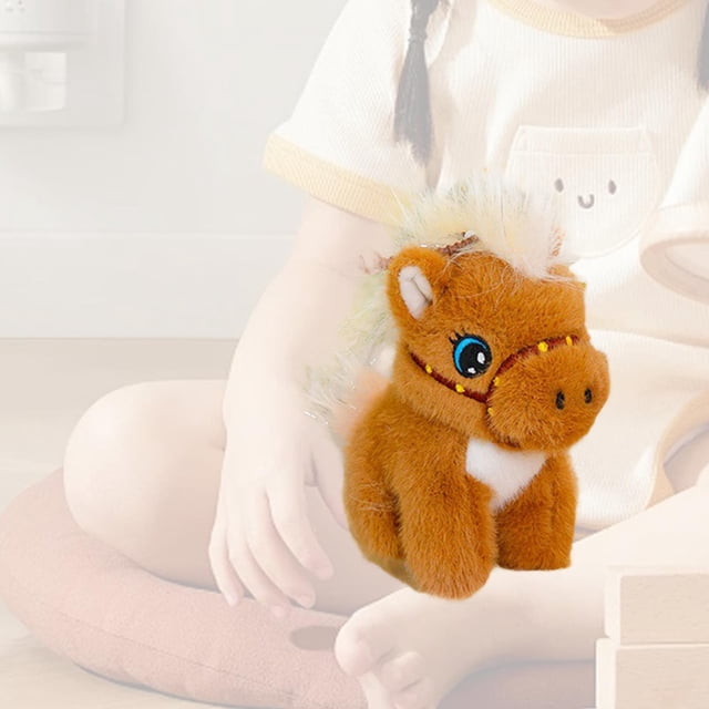 Lanzamiento de caballos de caballos animales de peluche Realista Linda decoración de cumpleaños de cumpleaños Costilería de regalos de felpa animales Marrón oscuro
