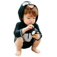 thumbnail image 2 of WOYY Toddler Boys Long Sleeve Cartoon Penguin Hooded One-Piece Swimsuit Swimwear Onesie, 2 of 4