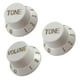 thumbnail image 2 of Tapas de perillas de volumen de 3 piezas 2T1V Plástico para guitarra eléctrica ST SQ - Blanco Yuyangstore Perilla de volumen de guitarra, 2 of 7