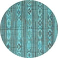 thumbnail image 1 of Ahgly Company Indoor Round Abstract Light Blue Contemporary Area Rugs, 7' Round, 1 of 4