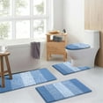 thumbnail image 6 of Ileading Traditional 4 Piece Microfiber Washable Bathroom Rug Set, Blue, 6 of 12