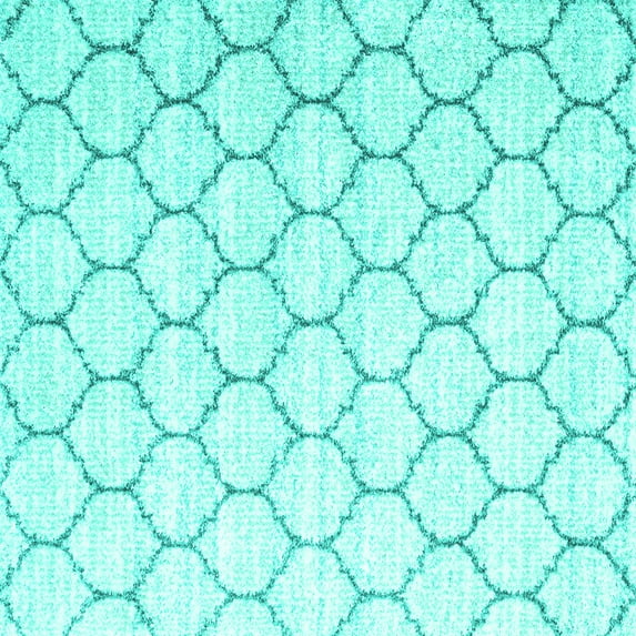 Ahgly Company Indoor Square Abstract Turquoise Blue Contemporary Area Rugs, 8' Square