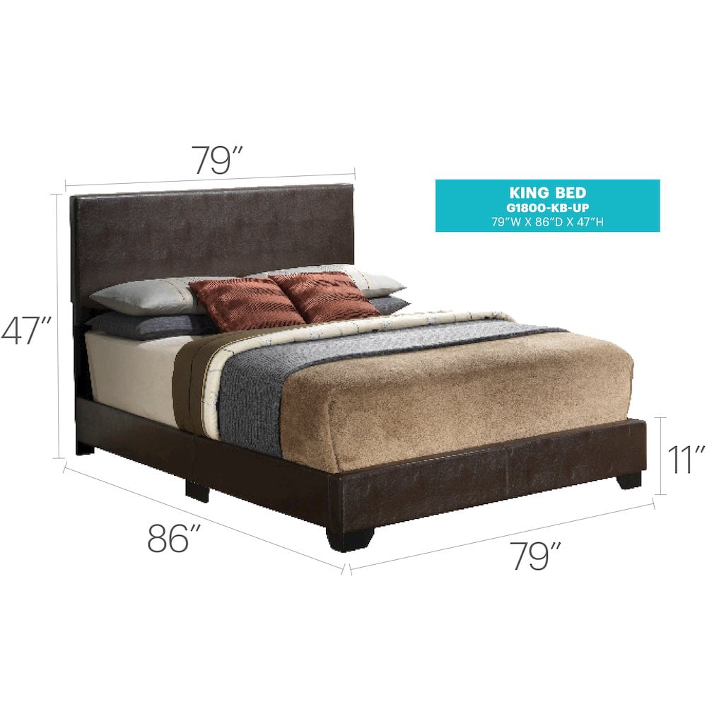 Glory Furniture Aaron G1800-KB-UP Cappuccino King Bed