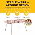 thumbnail image 4 of Christmas Tree Table Cloths for 8 Foot Rectangle Tables, Red Black Buffalo Plaid Xmas Elk Snowflake Patio Waterproof Elastic Fitted Tablecloths, Washable Rectangular Table Cover for Camping, 4 of 8