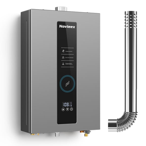 Tankless Water Heater On Demand Water Heater Propane Gas, Up to 4.3 GPM, 100000 BTU Instant Hot Water Heater with LED Display, Indoor Installation, 2-4 Point Use for Family Bathroom Kitchen