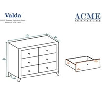 Acme Furniture Valda Dresser, Light Gray Fabric
