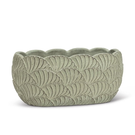 Set of 2 Large Oval Scallop Planter