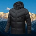 thumbnail image 2 of YLSDY Down Jackets for Mens with Hood Winter Thicken Long Sleeve Puffer Jacket Zip Up Warmth Casual Outdoor Puffy Jackets Black XL, 2 of 9