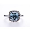 thumbnail image 2 of Cushion Cut Topaz Diamond Halo  Ring (8X8mm), 2 of 2