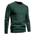 thumbnail image 3 of Mens Sweatshirts Knitted Long Sleeve Tops Classic Plain Crew Neck Fleece Cotton Shirts Solid Gym Casual Regular Fit Workwear Sweater Pullover Fall Winter Sports Sweat Shirt, 3 of 5