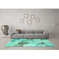 thumbnail image 3 of Ahgly Company Indoor Square Patchwork Turquoise Blue Transitional Area Rugs, 6' Square, 3 of 4