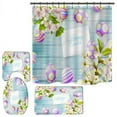 thumbnail image 2 of MesaSe Joyeux Pâques Rideau de Douche 4 Pièces Toilet U-pad Set 70,8 » Rideau de Douche pour la Maison / Hôtel / Fête Décoration B1, 2 of 6